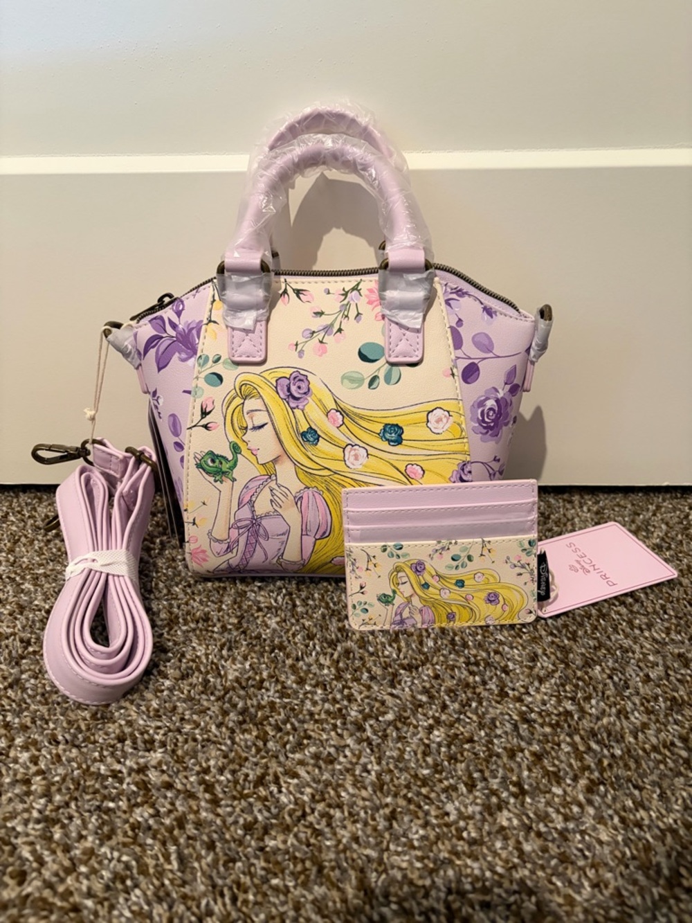 Disney Tangeled Loungefly Mini Satchel & Cardholder